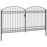 Cancello del Recinto con blocco Grigio 400 x 200 cm Acciaio