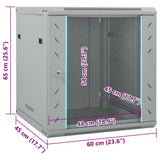 Armadietto di rete Grigio 60 x 45 x 65 cm Acciaio