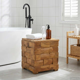 Sgabello per Riporre Marrone 40 x 40 x 45 cm