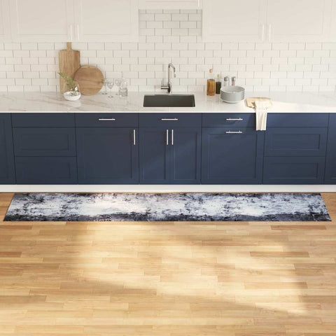 Tappetino da Cucina Grigio 300 x 60 cm Velluto