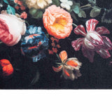Tappetino da Cucina Floreale Nero 300 x 60 cm Velluto