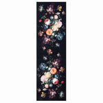 Tappetino da Cucina Floreale Nero 300 x 60 cm Velluto