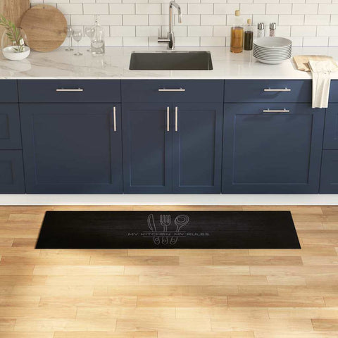 Tappeto da Cucina Nero 150 x 45 cm Velluto