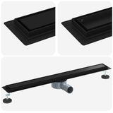 Scarico doccia 2-in-1 con sifone a 360 Nero 80 cm