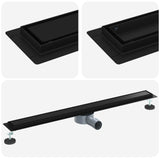 Scarico doccia 2-in-1 con sifone a 360 Nero 90 cm