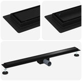Drenaggio doccia 2 in 1 Nero 100 cm Acciaio Inox 304