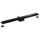 Drenaggio doccia 2 in 1 Nero 100 cm Acciaio Inox 304