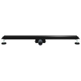 Drenaggio doccia 2 in 1 Nero 100 cm Acciaio Inox 304