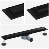 Scarico doccia 2-in-1 con sifone a 360 Nero 60 cm