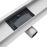 Drenaggio doccia con copertura in vetro Nero 70 cm