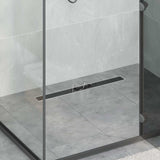 Drenaggio doccia con copertura in vetro Nero 70 cm
