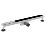 Drenaggio doccia con copertura in vetro Nero 70 cm