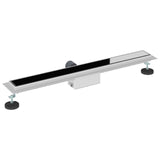 Drenaggio doccia con copertura in vetro Nero 70 cm