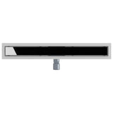 Drenaggio doccia con copertura in vetro Nero 70 cm