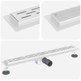 Drenaggio doccia con design a striscia Argento 70 cm