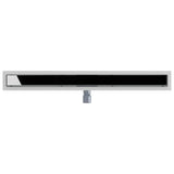 Drenaggio doccia con copertura in vetro Nero 100 cm