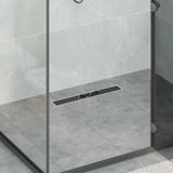 Drenaggio doccia con copertura in vetro Nero 50 cm