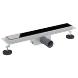 Drenaggio doccia con copertura in vetro Nero 50 cm