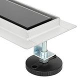 Drenaggio doccia con copertura in vetro Nero 90 cm