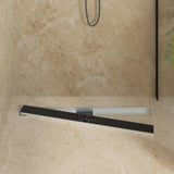 Drenaggio doccia con copertura in vetro Nero 90 cm