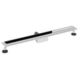Drenaggio doccia con copertura in vetro Nero 90 cm