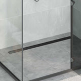 Scarico doccia 2-in-1 con sifone a 360 Nero 100 cm