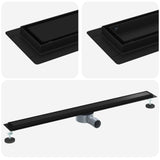 Scarico doccia 2-in-1 con sifone a 360 Nero 100 cm