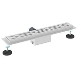 Drenaggio doccia con design a striscia Argento 60 cm