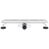 Drenaggio doccia con design a striscia Argento 60 cm