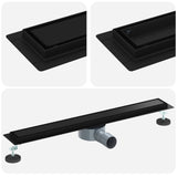 Scarico doccia 2-in-1 con sifone a 360 Nero 70 cm
