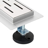 Drenaggio doccia con design a striscia Argento 50 cm