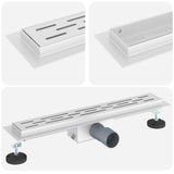 Drenaggio doccia con design a striscia Argento 50 cm