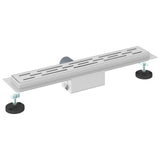Drenaggio doccia con design a striscia Argento 50 cm
