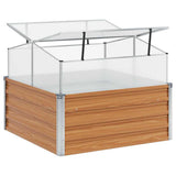 Vaso da giardino con serra Marrone Chiaro 100 x 100 x 77 cm