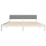 Struttura del Letto Bianco e grigio chiaro 200 x 200 cm