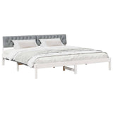 Struttura del Letto Bianco e grigio chiaro 200 x 200 cm