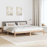 Struttura del Letto con testiera Marrone e taupe 200 x 200 cm