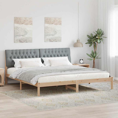 Letto con Testiera Rivestita con testiera Marrone 200 x 200 cm