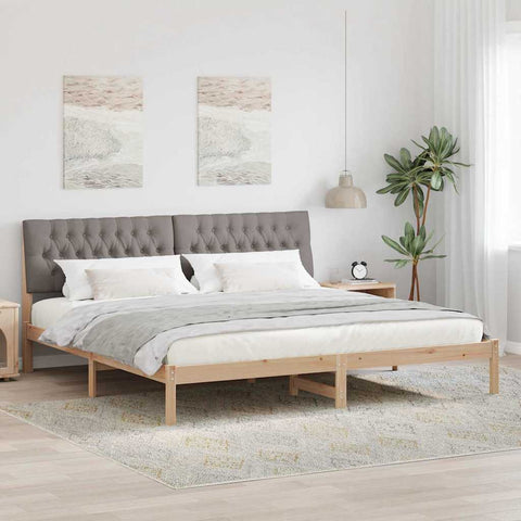 Letto con Testiera Rivestita con testiera Marrone 200 x 200 cm