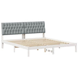 Letto con Testiera Rivestita con testiera Bianco 180 x 200 cm