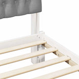 Letto con Testiera Rivestita con testiera Bianco 150 x 200 cm