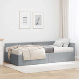 Struttura Letto Angolare con Materasso 2 pcs Grigio chiaro