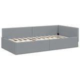 Struttura Letto Angolare con Materasso 2 pcs Grigio chiaro