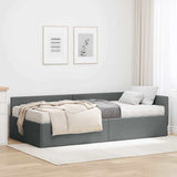 Struttura Letto Angolare con Materasso 2 pcs Grigio Tessuto