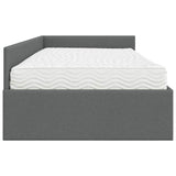 Struttura Letto Angolare con Materasso 2 pcs Grigio Tessuto