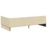 Struttura Letto Angolare con Materasso 2 pcs Crema Tessuto