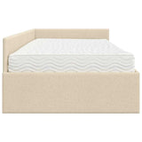 Struttura Letto Angolare con Materasso 2 pcs Crema Tessuto
