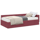 Struttura Letto Angolare con Materasso 2 pcs Grigio Tessuto