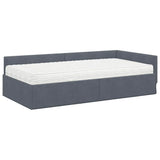 Struttura Letto Angolare con Materasso 2 pcs Grigio Velluto