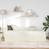 Struttura Letto Angolare con Materasso 2 pcs Crema Velluto
